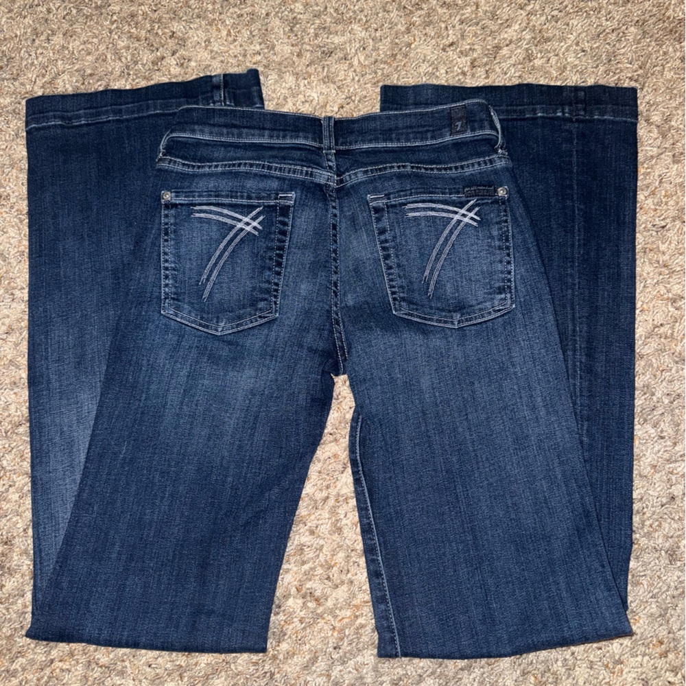 7 For All Mankind Dark Blue Flare Jeans